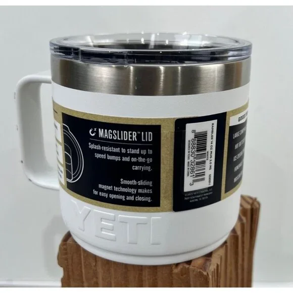 Yeti Rambler 14 Oz Mug Vacuum Insulated Stainless Steel MagSlider Lid White - Picture 4 of 9